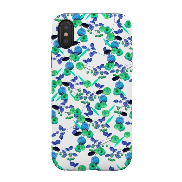 iPhone Xs / X StrongFit Fruity Floral (Green) by Zala Farah