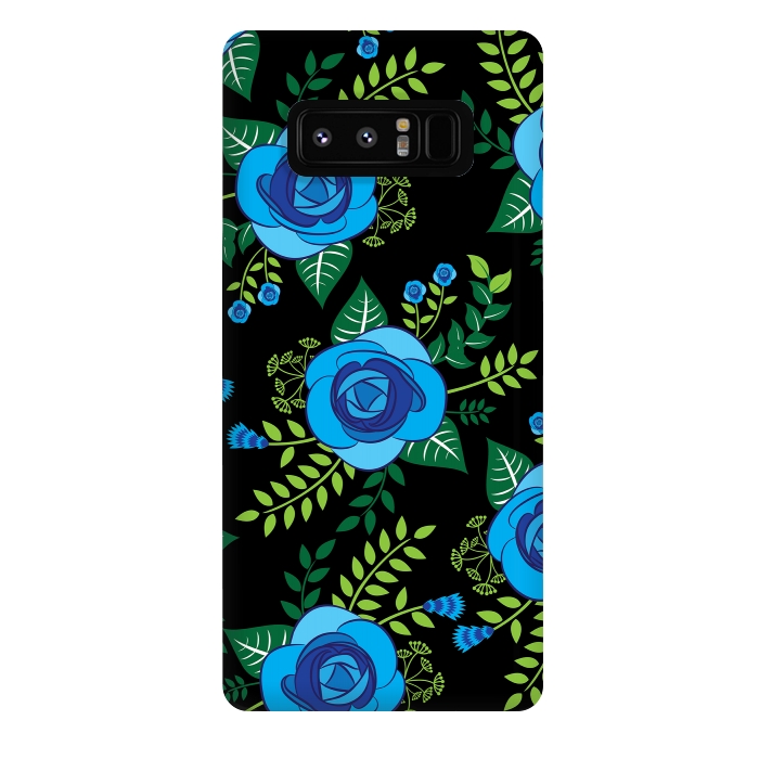 Galaxy Note 8 StrongFit Blue Roses by Rossy Villarreal