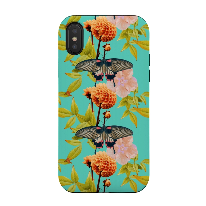 iPhone Xs / X StrongFit Tropical Butterfly Garden by Zala Farah