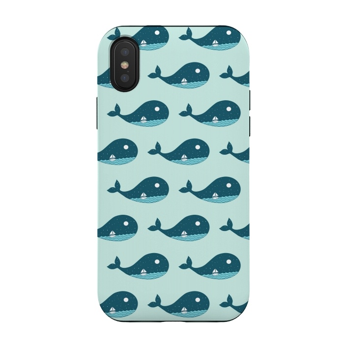iPhone Xs / X StrongFit Whale Landscape by Coffee Man