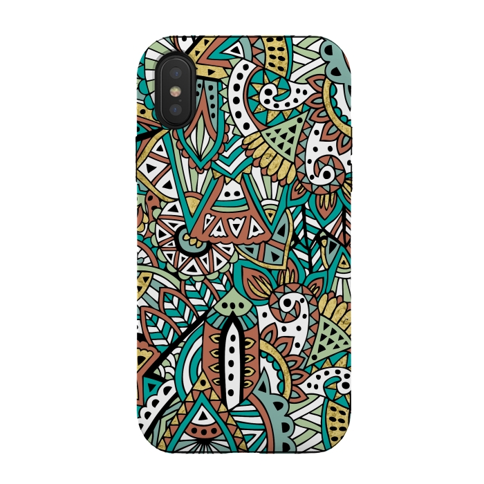 iPhone Xs / X StrongFit African Botanicals by Pom Graphic Design