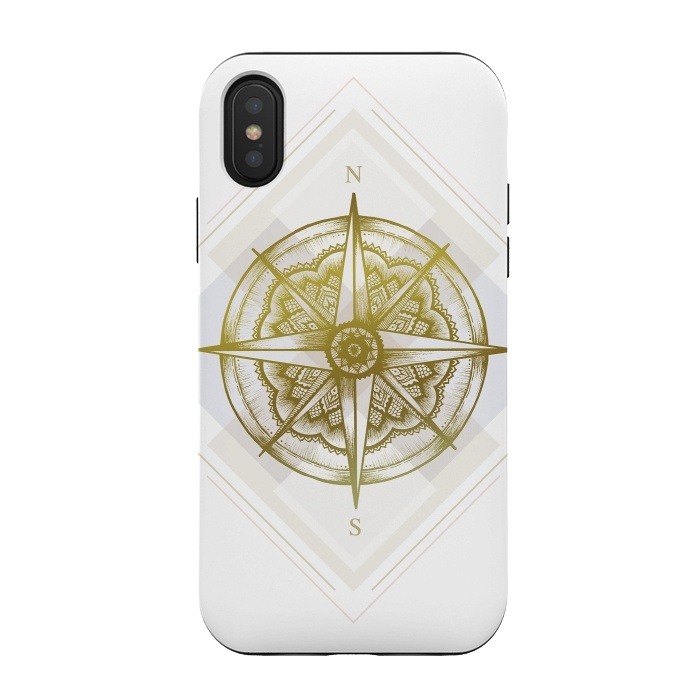 iPhone Xs / X StrongFit Golden Compass by Barlena