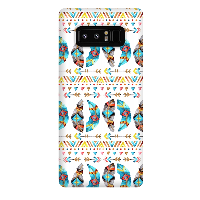 Galaxy Note 8 StrongFit Feathers and Arrows by Pom Graphic Design