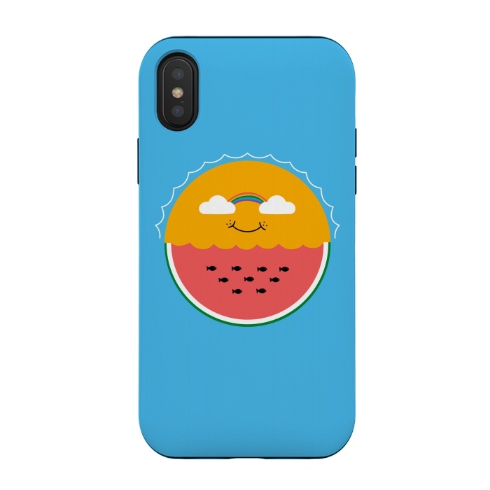 iPhone Xs / X StrongFit Sun and Watermelon by Coffee Man