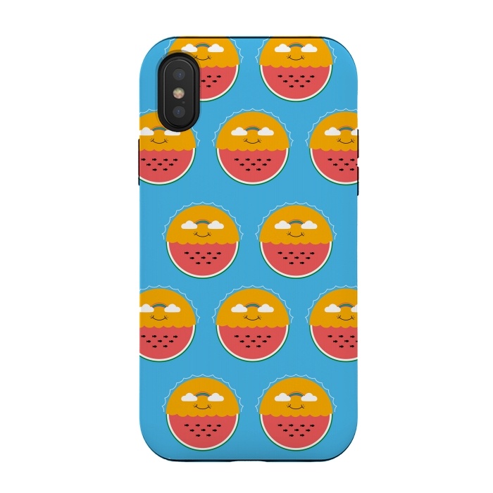 iPhone Xs / X StrongFit Sun and Watermelon pattern by Coffee Man