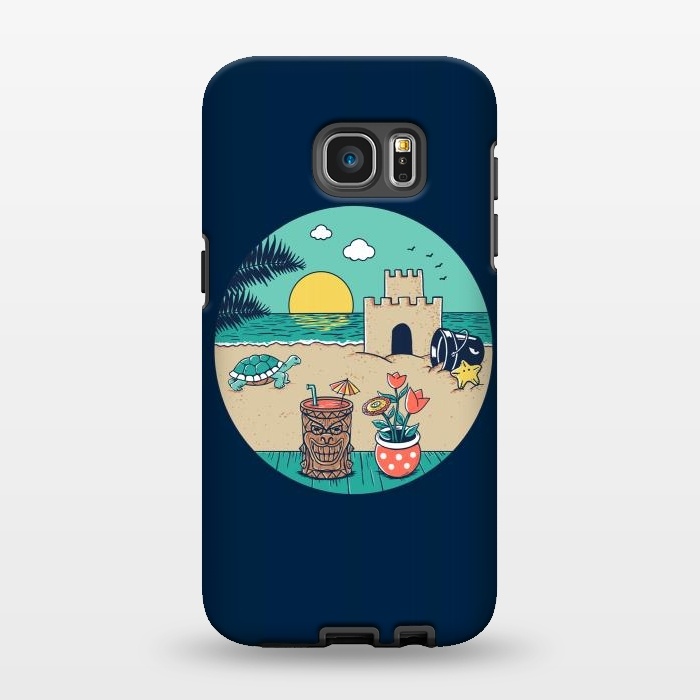 Galaxy S7 EDGE StrongFit Video game beach by Coffee Man