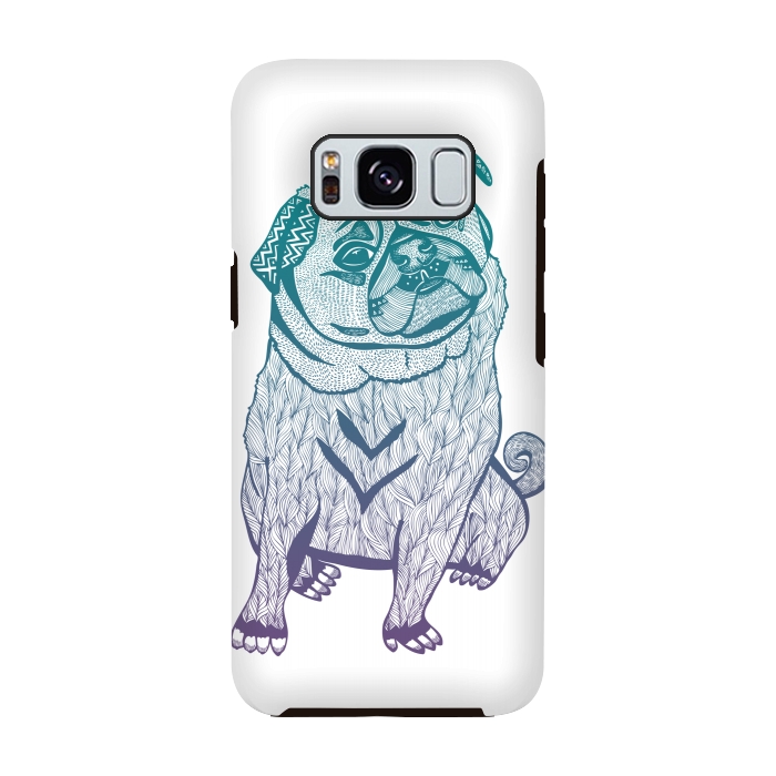 Galaxy S8 StrongFit Duotone pug by Pom Graphic Design
