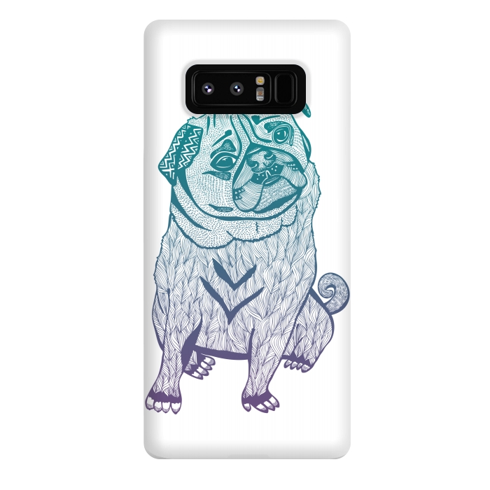 Galaxy Note 8 StrongFit Duotone pug by Pom Graphic Design