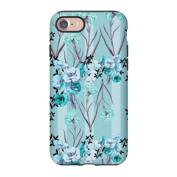 iPhone 7 StrongFit Floral Love X (Blue) by Zala Farah