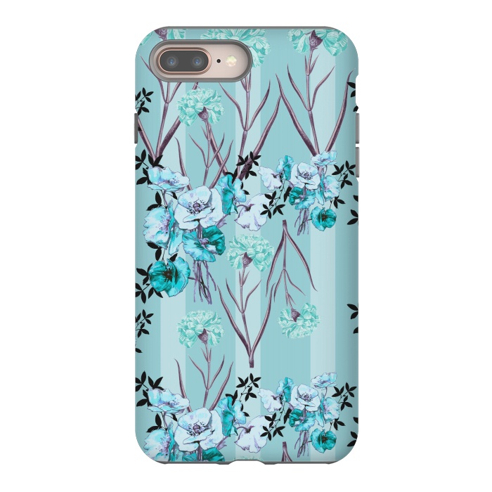 iPhone 7 plus StrongFit Floral Love X (Blue) by Zala Farah