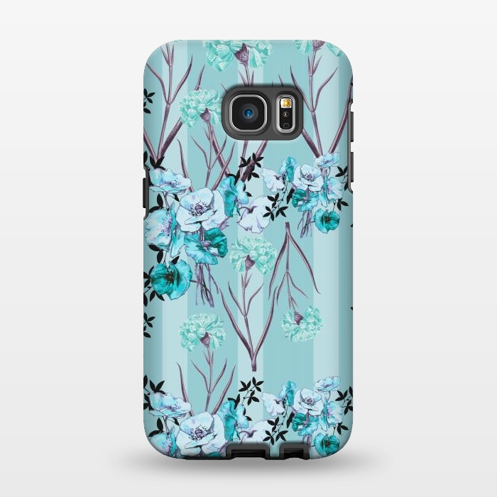 Galaxy S7 EDGE StrongFit Floral Love X (Blue) by Zala Farah