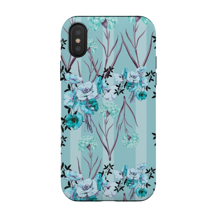 iPhone Xs / X StrongFit Floral Love X (Blue) by Zala Farah