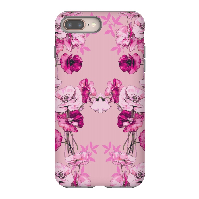 iPhone 7 plus StrongFit Dramatic Florals (Pink) by Zala Farah