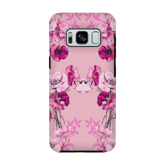 Galaxy S8 StrongFit Dramatic Florals (Pink) by Zala Farah