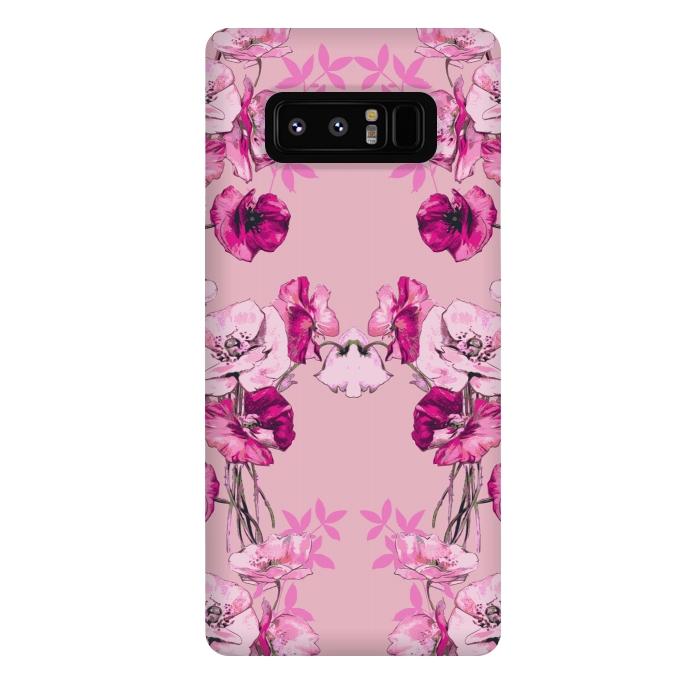 Galaxy Note 8 StrongFit Dramatic Florals (Pink) by Zala Farah