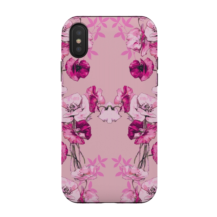 iPhone Xs / X StrongFit Dramatic Florals (Pink) by Zala Farah