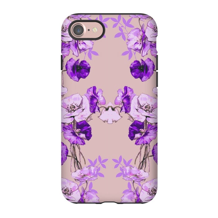 iPhone 7 StrongFit Dramatic Florals (Purple) by Zala Farah