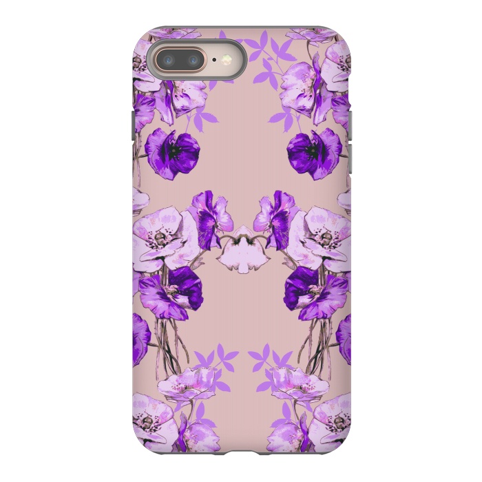 iPhone 7 plus StrongFit Dramatic Florals (Purple) by Zala Farah