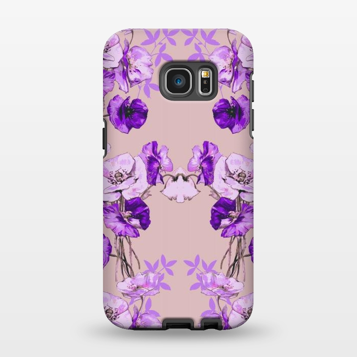 Galaxy S7 EDGE StrongFit Dramatic Florals (Purple) by Zala Farah