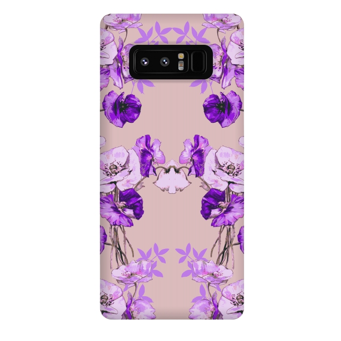 Galaxy Note 8 StrongFit Dramatic Florals (Purple) by Zala Farah