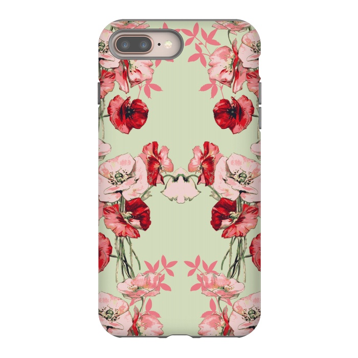 iPhone 7 plus StrongFit Dramatic Florals (Red) by Zala Farah