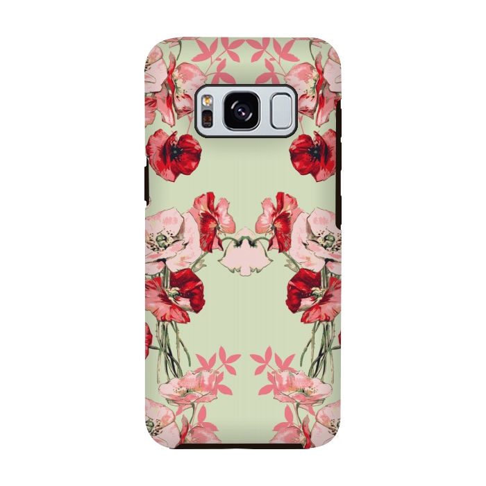 Galaxy S8 StrongFit Dramatic Florals (Red) by Zala Farah