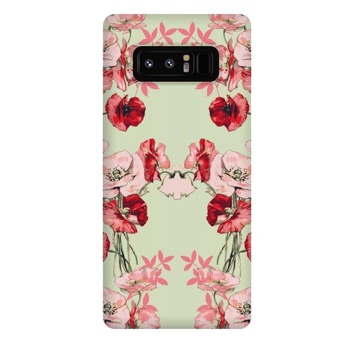 Galaxy Note 8 StrongFit Dramatic Florals (Red) by Zala Farah