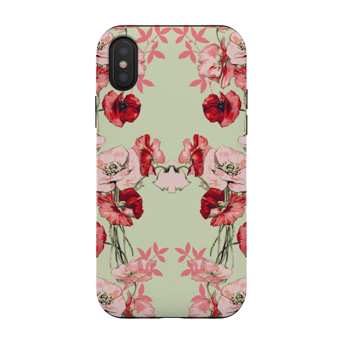 iPhone Xs / X StrongFit Dramatic Florals (Red) by Zala Farah