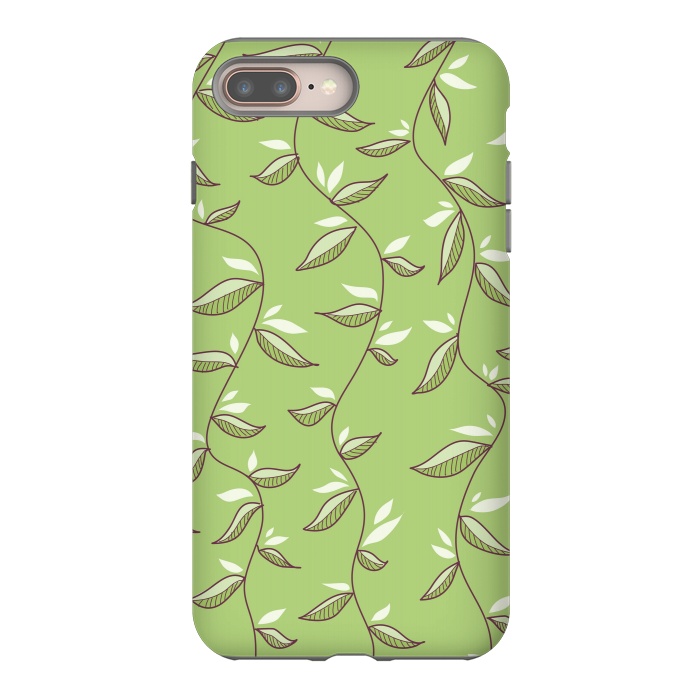 iPhone 7 plus StrongFit Green Leaves And Lianas Pattern by Boriana Giormova