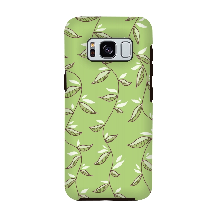 Galaxy S8 StrongFit Green Leaves And Lianas Pattern by Boriana Giormova