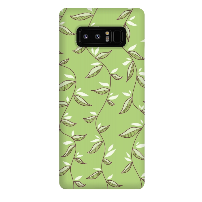 Galaxy Note 8 StrongFit Green Leaves And Lianas Pattern by Boriana Giormova