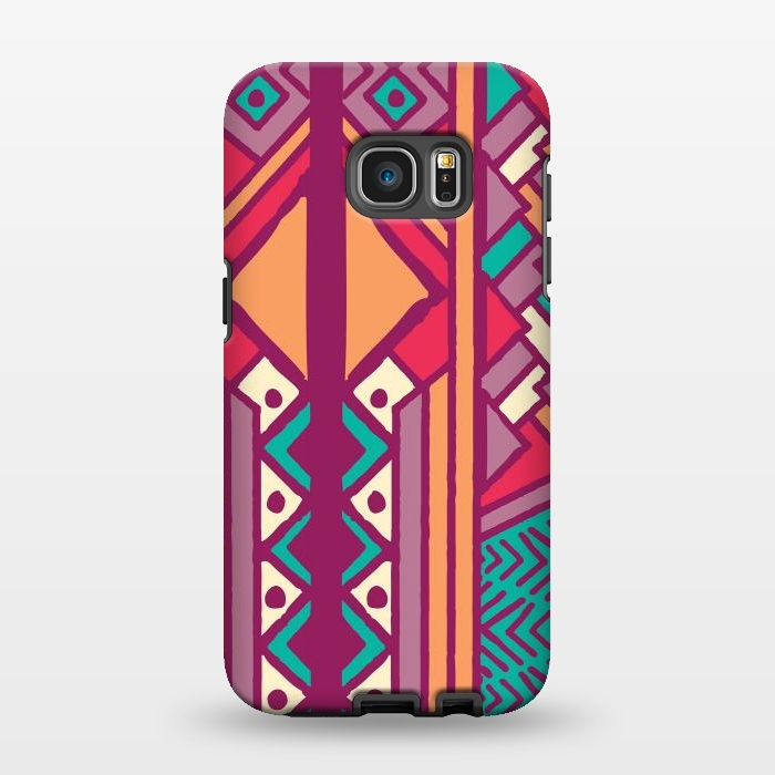 Galaxy S7 EDGE StrongFit Tribal ethnic geometric pattern 001 by Jelena Obradovic