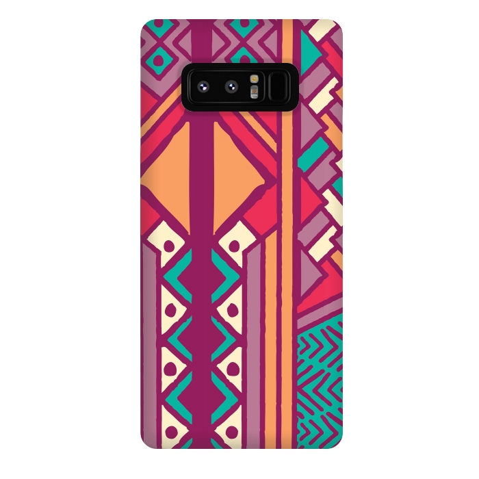 Galaxy Note 8 StrongFit Tribal ethnic geometric pattern 001 by Jelena Obradovic
