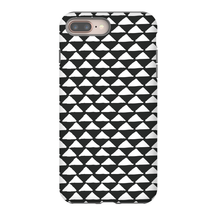 iPhone 7 plus StrongFit Triangle pattern seamless black and white by Jelena Obradovic