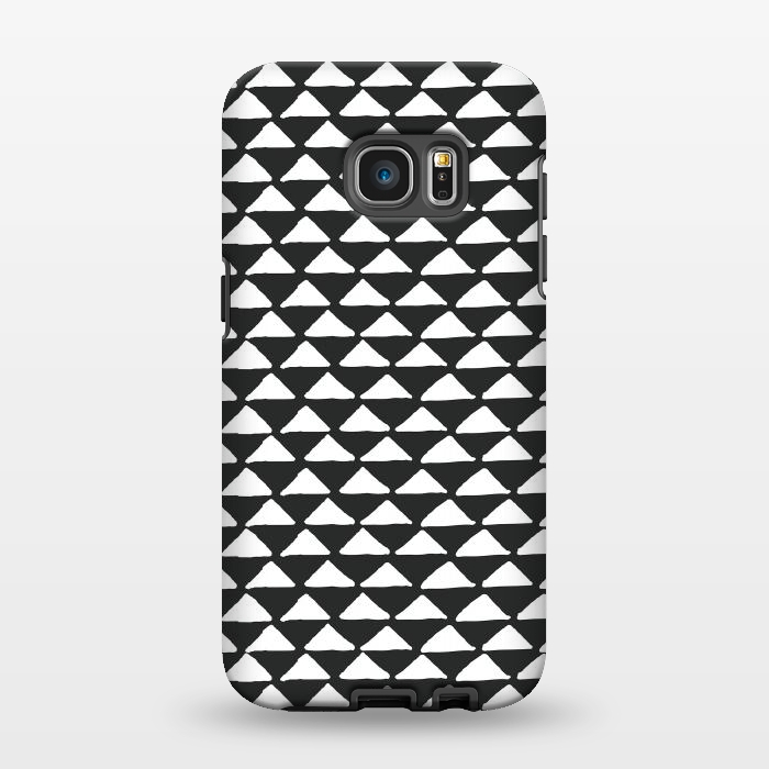Galaxy S7 EDGE StrongFit Triangle pattern seamless black and white by Jelena Obradovic