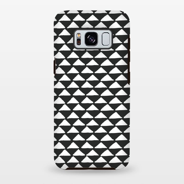 Galaxy S8 plus StrongFit Triangle pattern seamless black and white by Jelena Obradovic