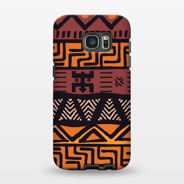 Galaxy S7 EDGE StrongFit Tribal ethnic geometric pattern 021 by Jelena Obradovic