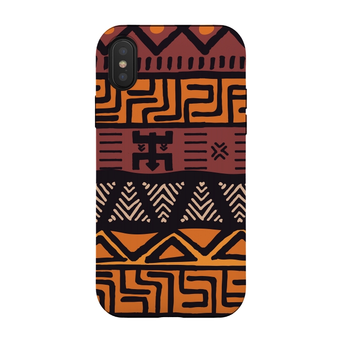 iPhone Xs / X StrongFit Tribal ethnic geometric pattern 021 by Jelena Obradovic