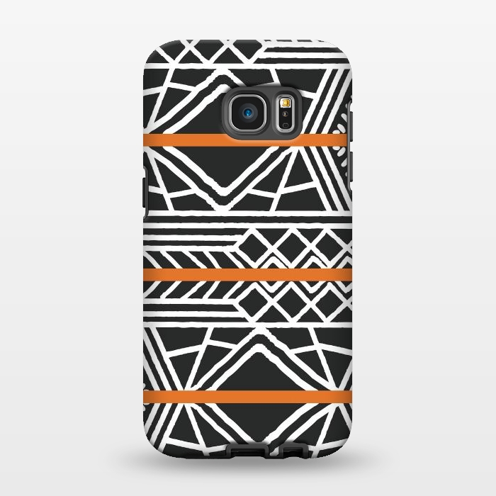 Galaxy S7 EDGE StrongFit Tribal ethnic geometric pattern 022 by Jelena Obradovic