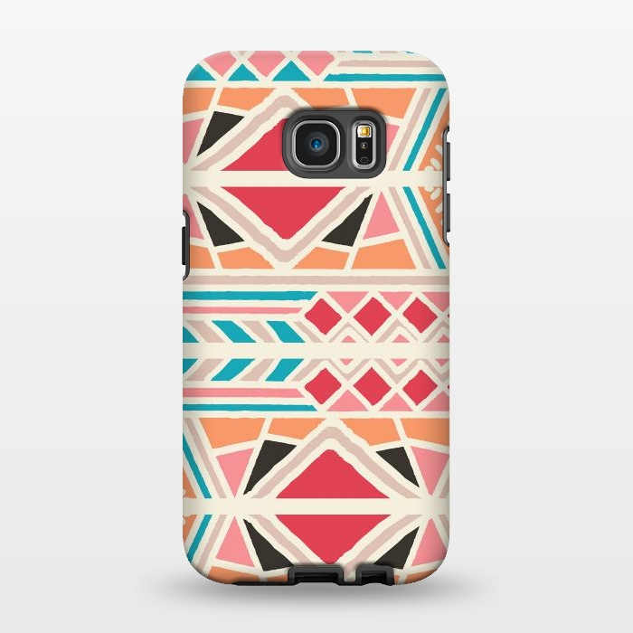 Galaxy S7 EDGE StrongFit Tribal ethnic geometric pattern 025 by Jelena Obradovic