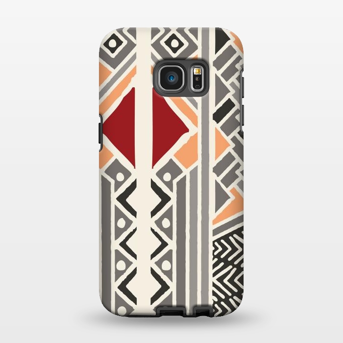 Galaxy S7 EDGE StrongFit Tribal ethnic geometric pattern 034 by Jelena Obradovic