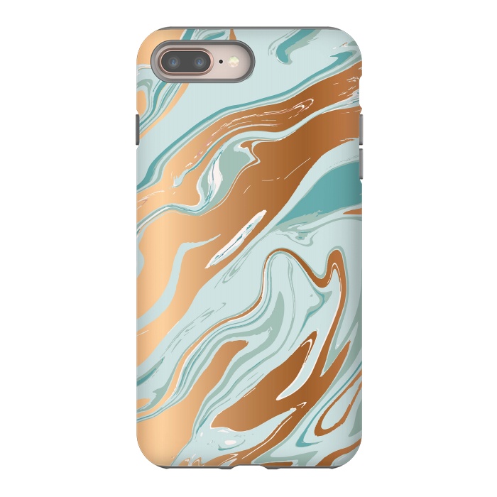 iPhone 7 plus StrongFit Liquid Green Marble and Gold 006 by Jelena Obradovic