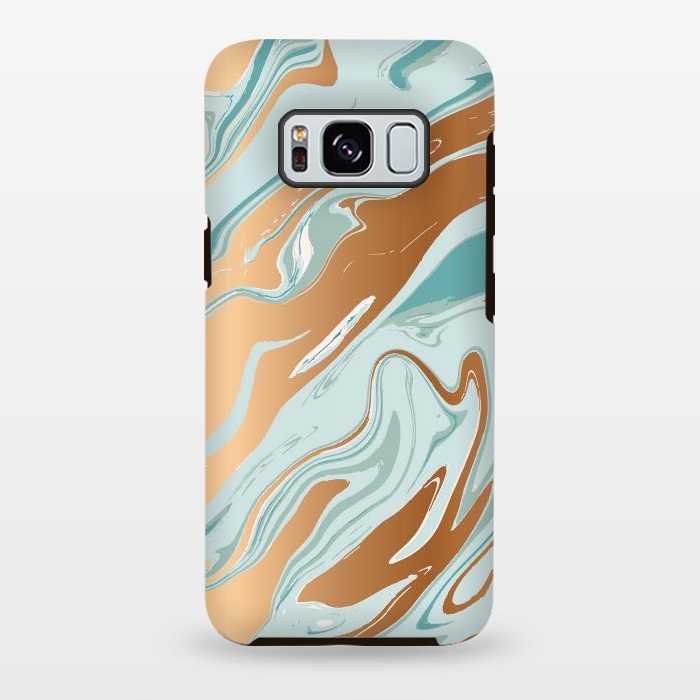 Galaxy S8 plus StrongFit Liquid Green Marble and Gold 006 by Jelena Obradovic