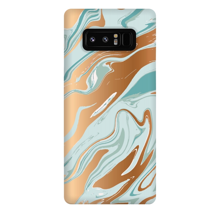 Galaxy Note 8 StrongFit Liquid Green Marble and Gold 006 by Jelena Obradovic