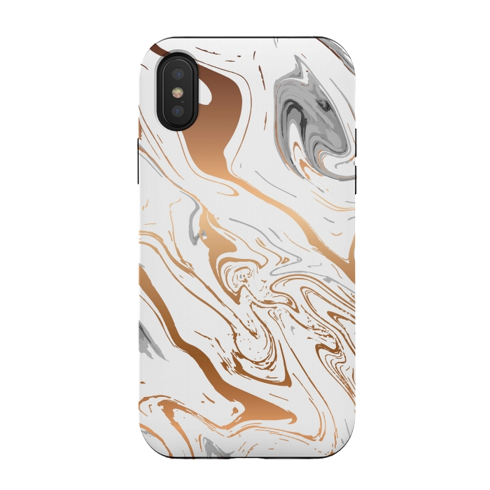 iPhone Xs / X StrongFit Liquid Golden Marble 007 by Jelena Obradovic