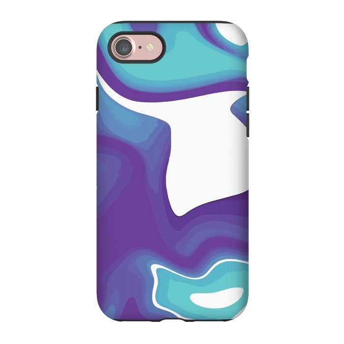 iPhone 7 StrongFit Liquid Marble Purple Shades 010 by Jelena Obradovic