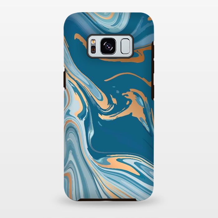 Galaxy S8 plus StrongFit Liquid Blue Marble and Gold 014 by Jelena Obradovic