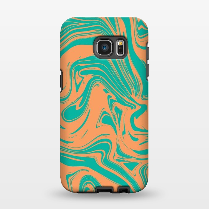 Galaxy S7 EDGE StrongFit Liquid marble texture design 034 by Jelena Obradovic