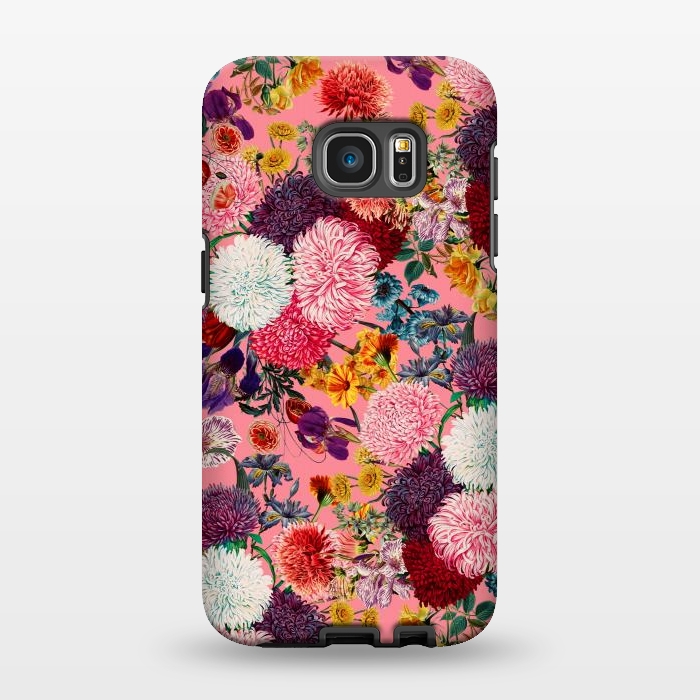 Galaxy S7 EDGE StrongFit Floral Pink Pattern by Burcu Korkmazyurek