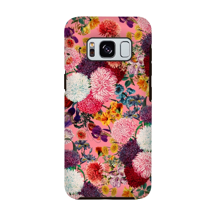 Galaxy S8 StrongFit Floral Pink Pattern by Burcu Korkmazyurek